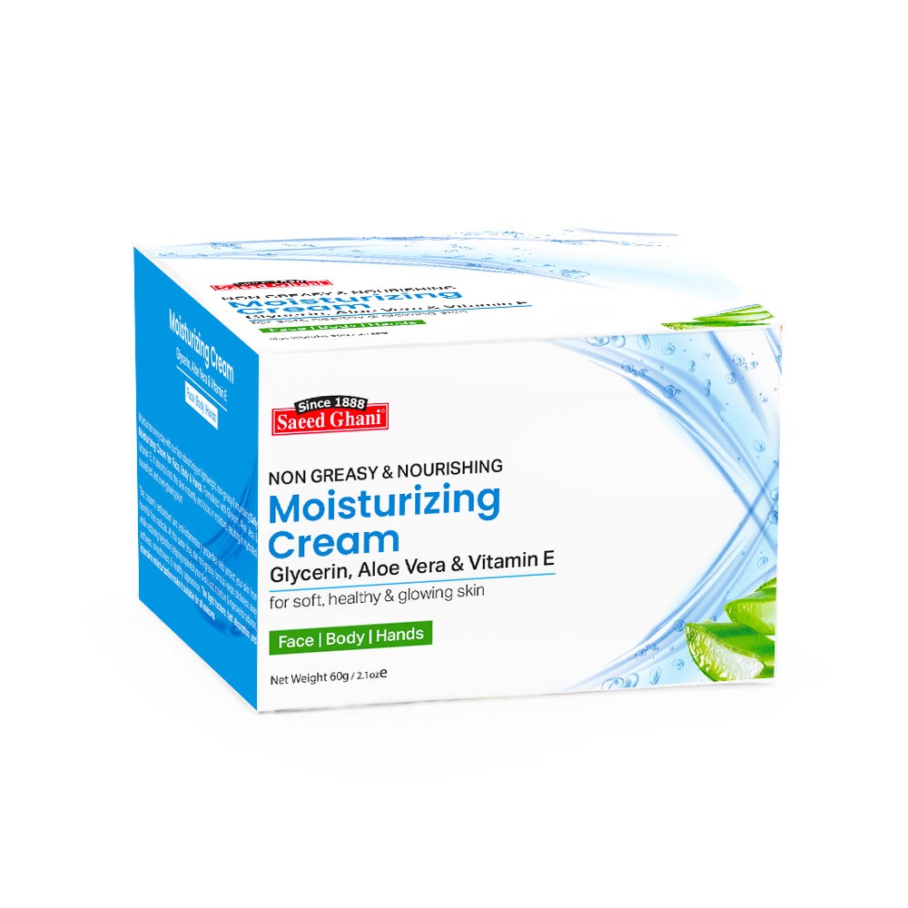 Saeed Ghani Oil-Free Moisturizing Cream with Glycerin, Aloe Vera, & Vitamin E (60gm)