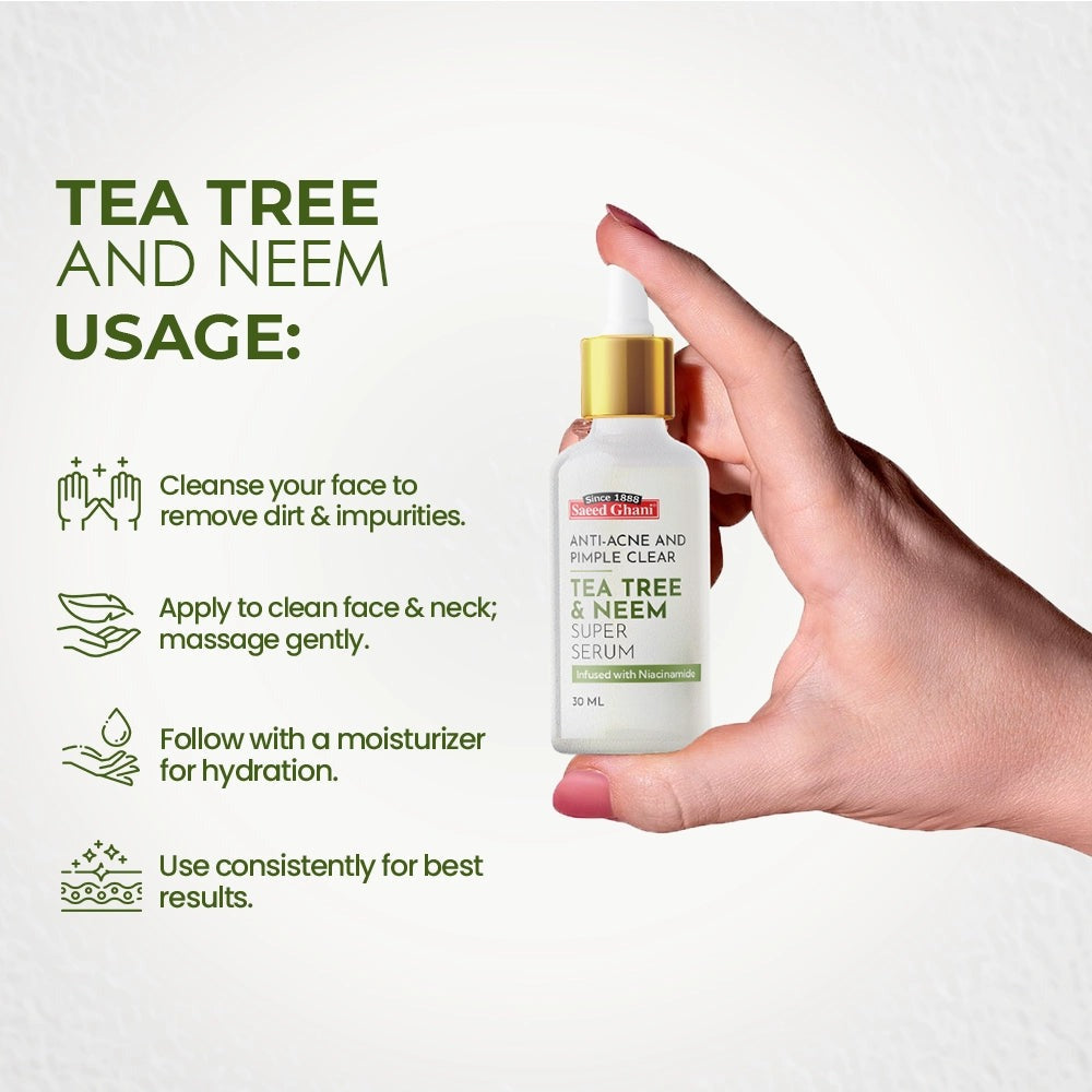 Saeed Ghani Tea Tree & Neem Anti-Acne and Pimple Clear Super Serum 30ml